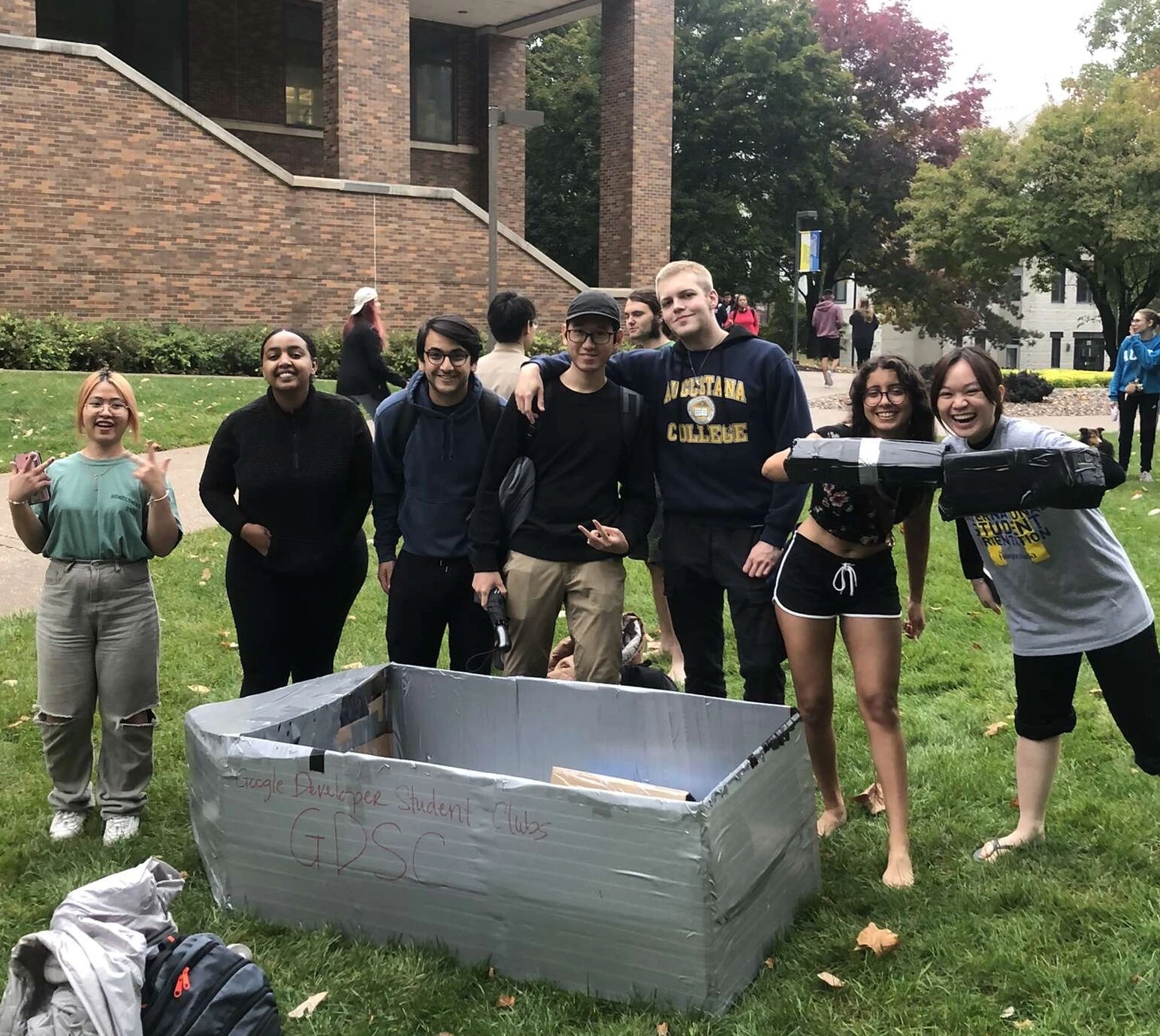 A picture of Google Developer Student Club at the boat regatta.